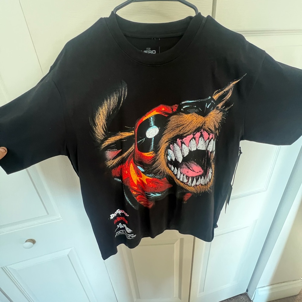 Men's Black Graphic Tee with Fierce Design